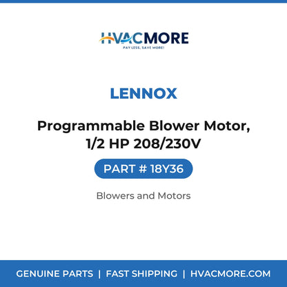 Lennox Programmable Blower Motor, 1/2 HP 208/230V 18Y36