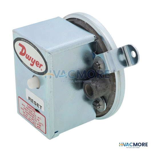 Dwyer Differential Pressure Switch W/ Manual Reset (3.0" - 11.75" W.C.) 1900-10MR
