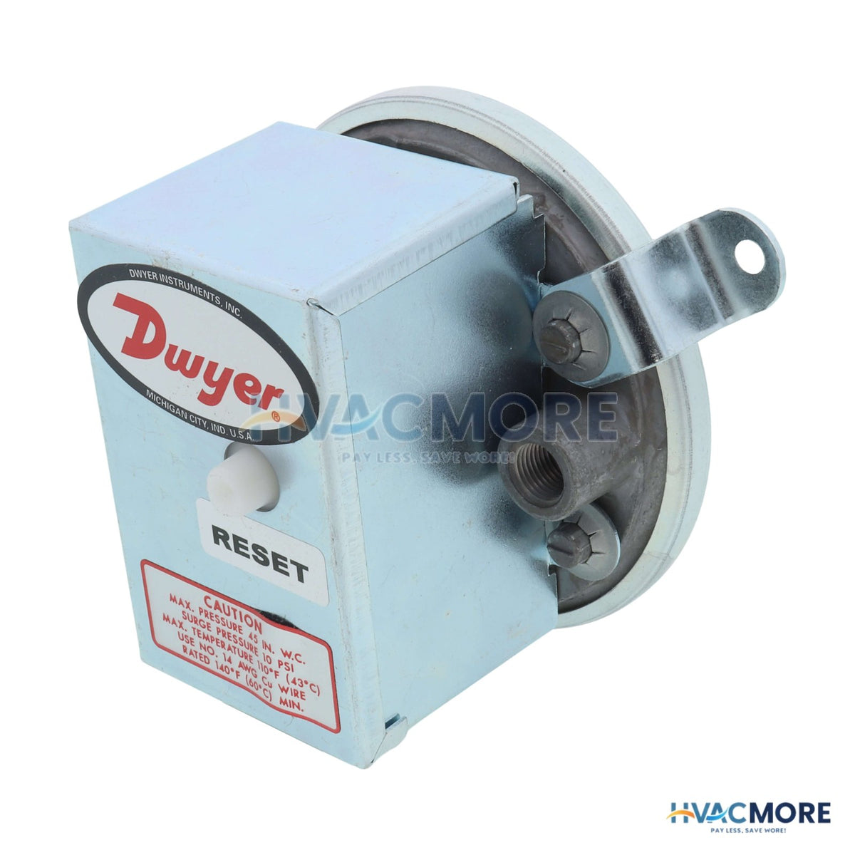 Dwyer Differential Pressure Switch W/ Manual Reset (1.4" - 5.5" W.C.) 1900-5MR