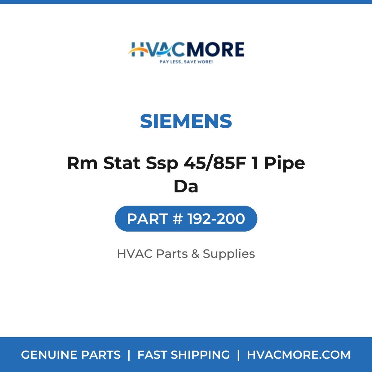Siemens Rm Stat Ssp 45/85F 1 Pipe Da 192-200