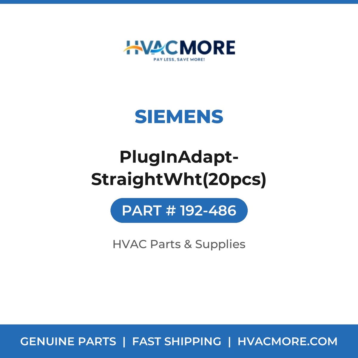 Siemens PlugInAdapt-StraightWht(20pcs) 192-486