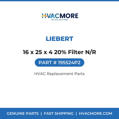 Liebert 16 x 25 x 4 20% Filter N/R 195524P2