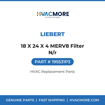 Liebert 18 X 24 X 4 MERV8 Filter N/r 195531P3