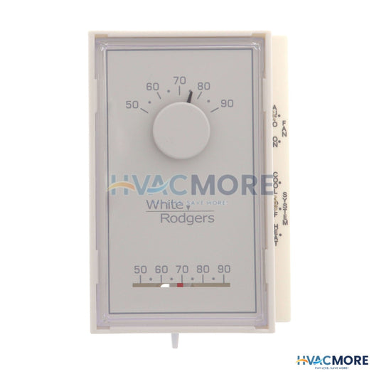 White Rodgers (1H/1C) Single Stage Mechanical Thermostat, Vertical, Mercury Free 1E56N-444