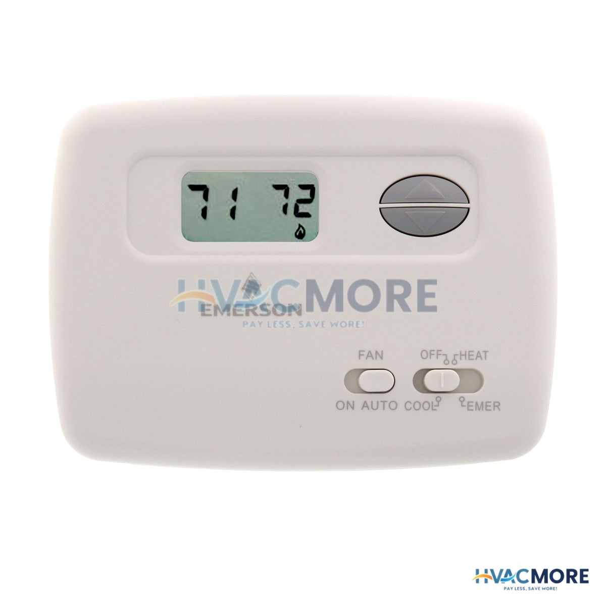 White Rodgers Non-Programmable Thermostat, Backlit Display, Horiz. (24V) 1F79-111