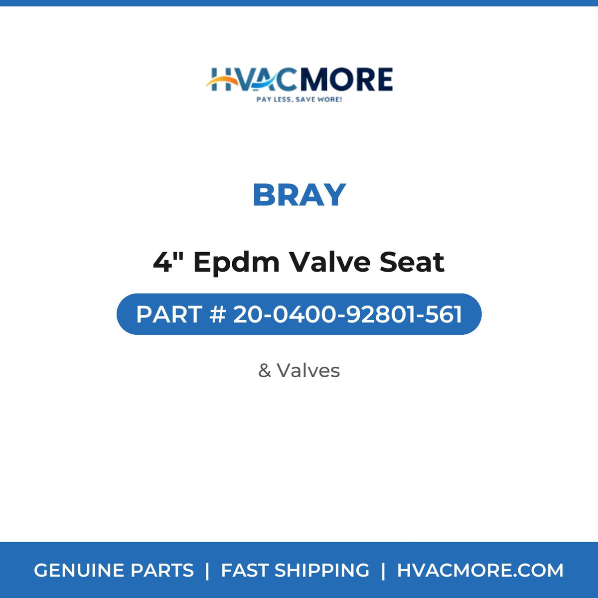Bray 4" Epdm Valve Seat 20-0400-92801-561