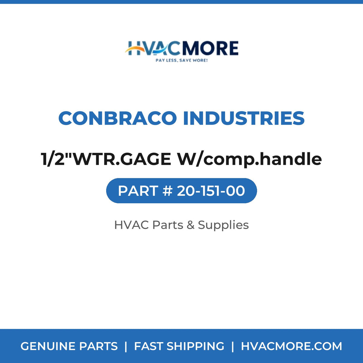 Conbraco Industries 1/2"WTR.GAGE W/comp.handle 20-151-00