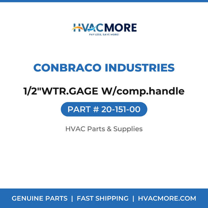 Conbraco Industries 1/2"WTR.GAGE W/comp.handle 20-151-00