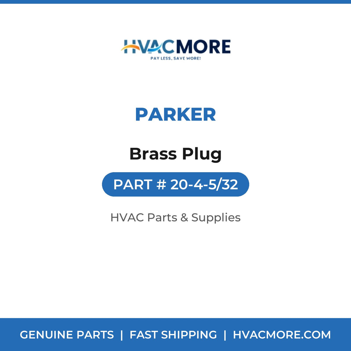 Parker Brass Plug 20-4-5/32