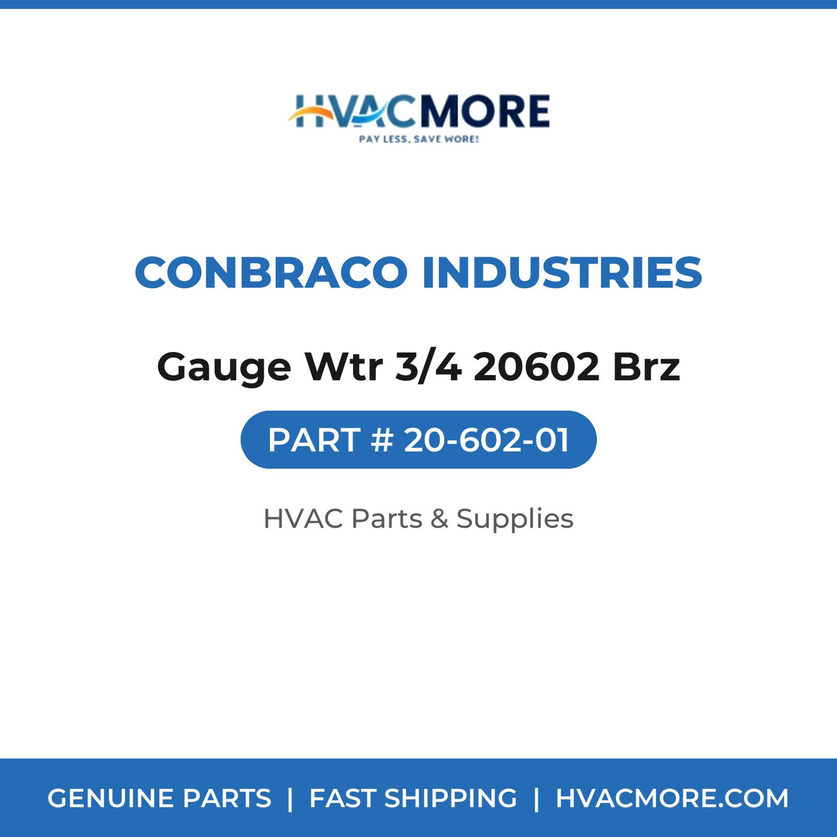 Conbraco Industries Gauge Wtr 3/4 20602 Brz 20-602-01