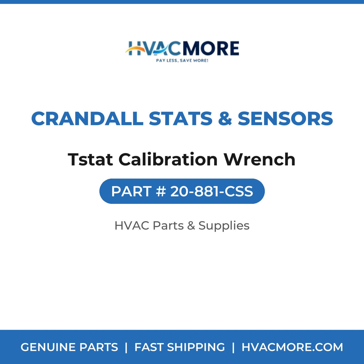 Crandall Stats & Sensors Tstat Calibration Wrench 20-881-CSS