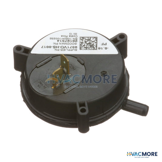 Goodman-Amana SPST Pressure SWITCH<BR>(-0.16" WC) 20197314