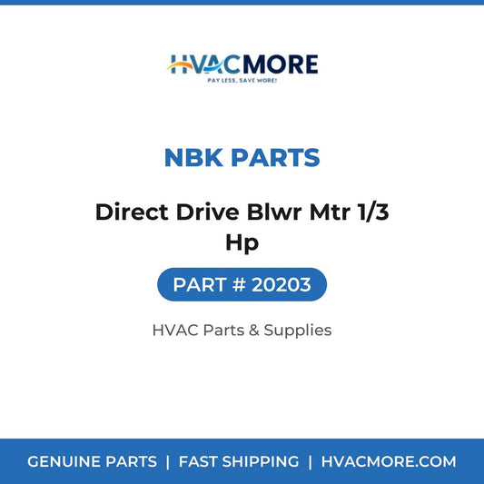 NBK Parts Direct Drive Blwr Mtr 1/3 Hp 20203