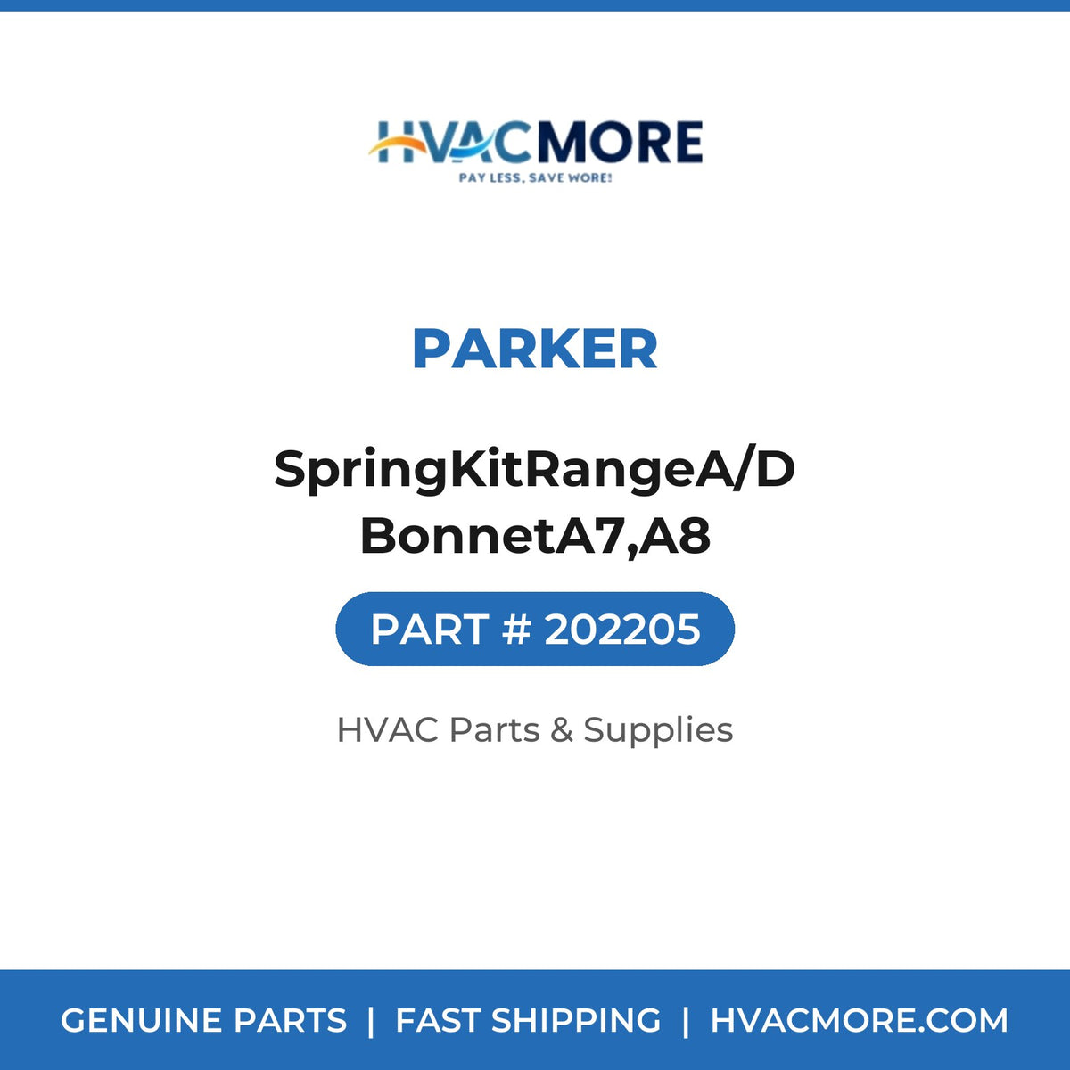 Parker SpringKitRangeA/D BonnetA7,A8 202205