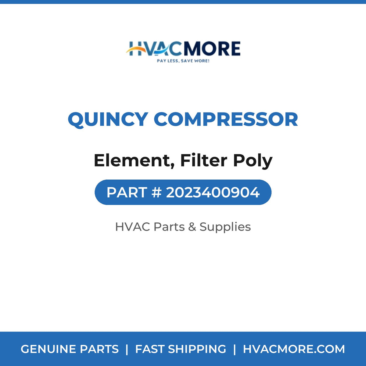 Quincy Compressor Element, Filter Poly 2023400904