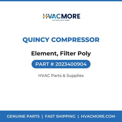 Quincy Compressor Element, Filter Poly 2023400904