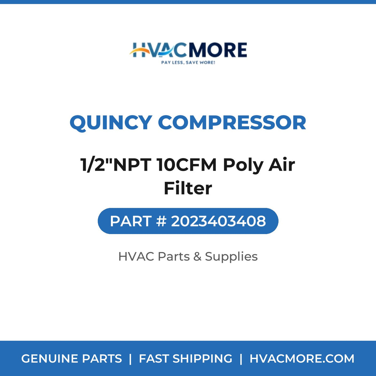 Quincy Compressor 1/2"NPT 10CFM Poly Air Filter 2023403408