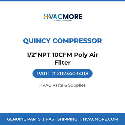 Quincy Compressor 1/2"NPT 10CFM Poly Air Filter 2023403408
