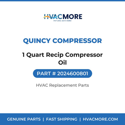 Quincy Compressor 1 Quart Recip Compressor Oil 2024600801