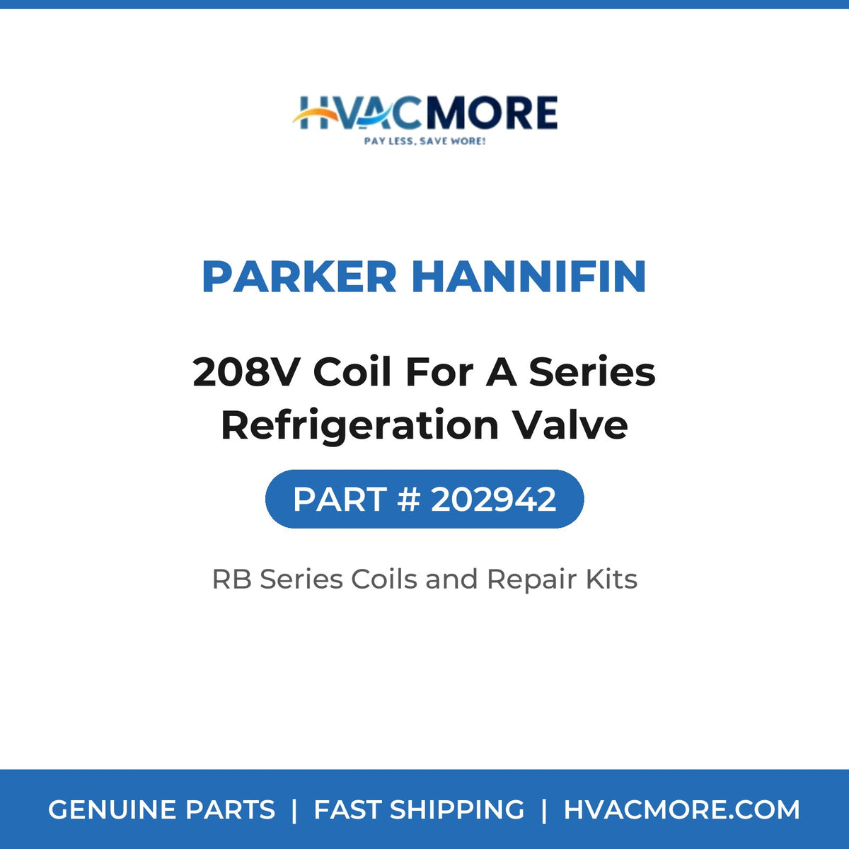 Parker Hannifin 208V Coil For A Series Refrigeration Valve 202942
