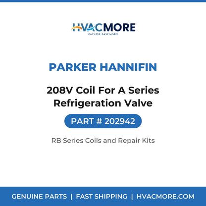 Parker Hannifin 208V Coil For A Series Refrigeration Valve 202942