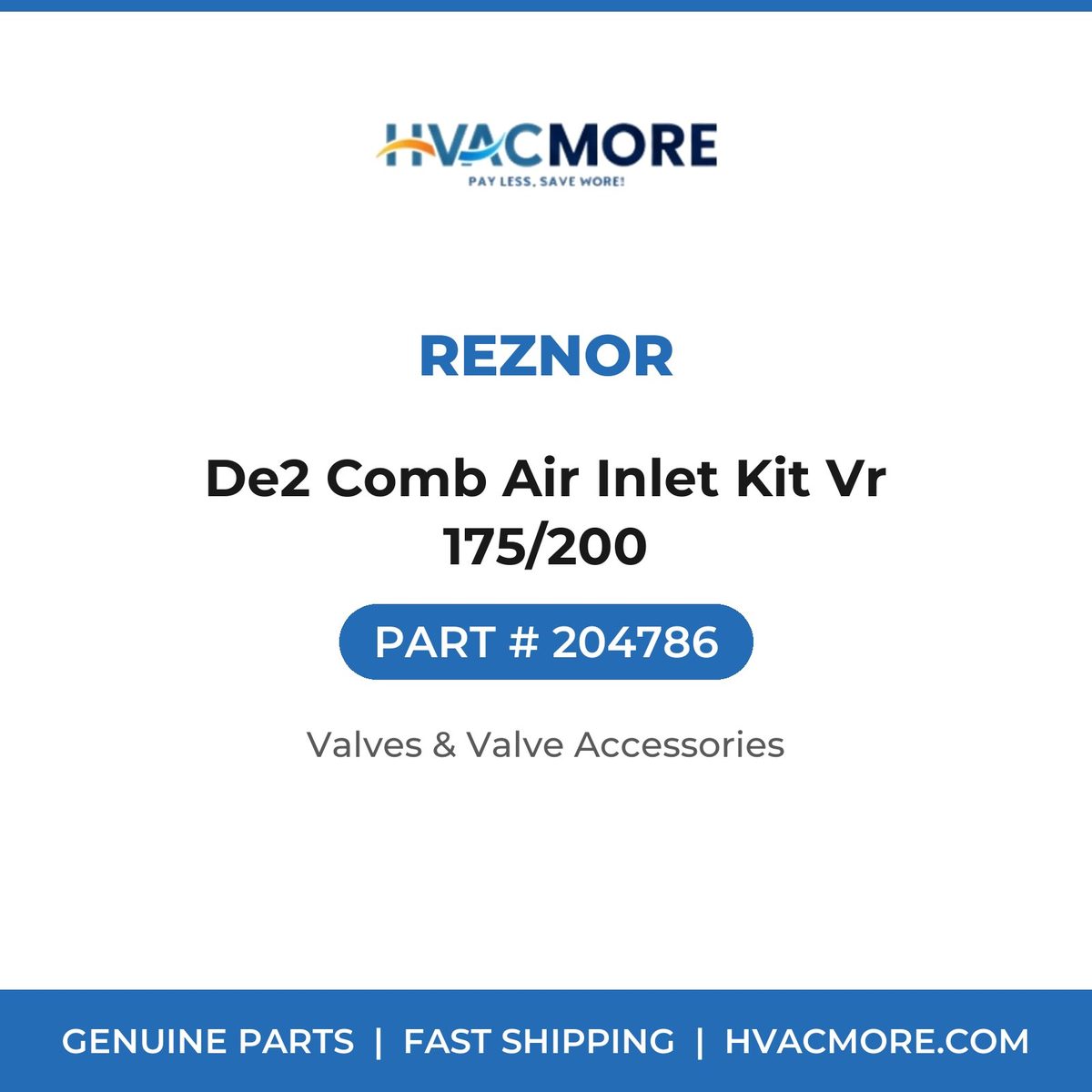 Reznor De2 Comb Air Inlet Kit Vr 175/200 204786