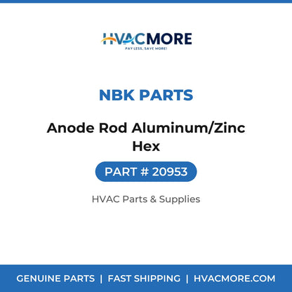 NBK Parts Anode Rod Aluminum/Zinc Hex 20953