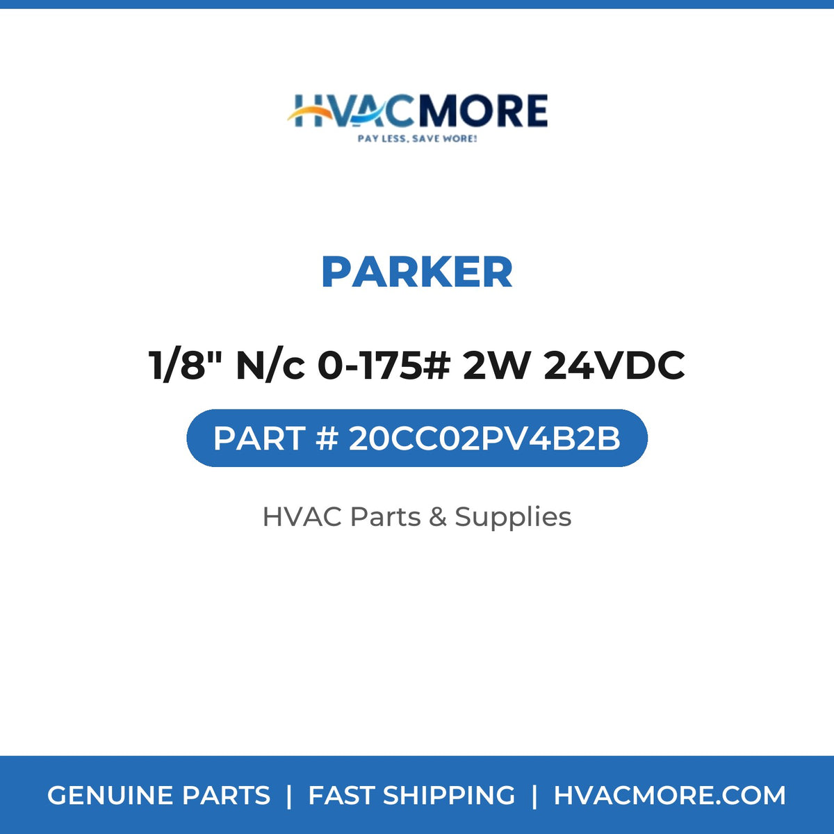 Parker 1/8" N/c 0-175# 2W 24VDC 20CC02PV4B2B