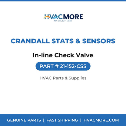 Crandall Stats & Sensors In-line Check Valve 21-152-CSS
