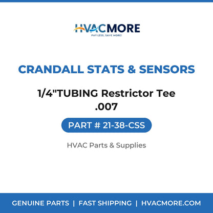 Crandall Stats & Sensors 1/4"TUBING Restrictor Tee .007 21-38-CSS