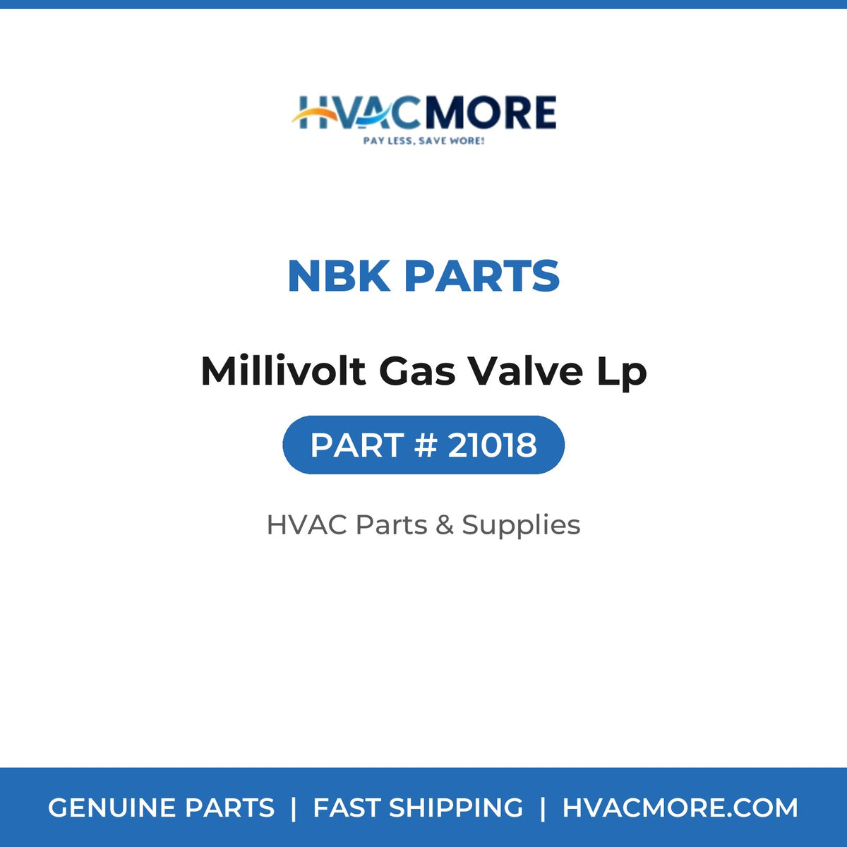 NBK Parts Millivolt Gas Valve Lp 21018