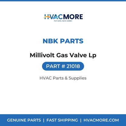 NBK Parts Millivolt Gas Valve Lp 21018
