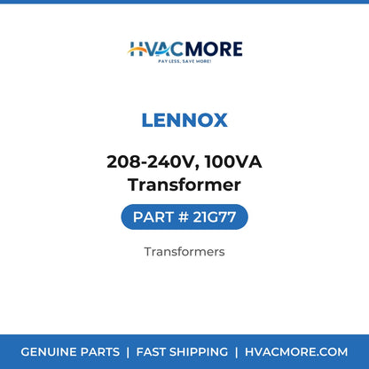 Lennox 208-240V, 100VA Transformer 21G77