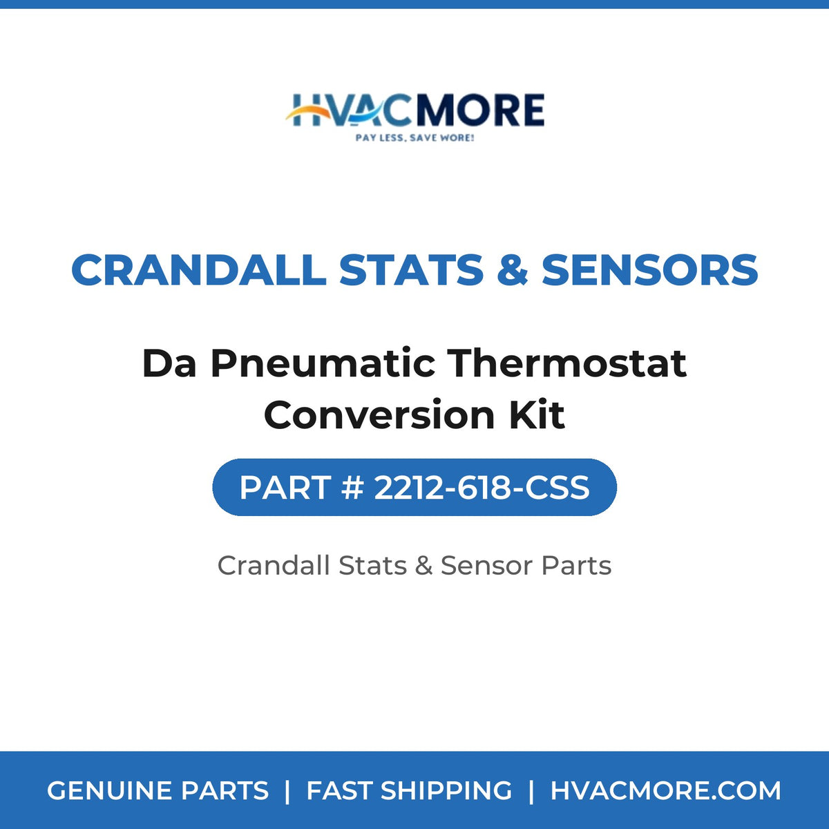 Crandall Stats & Sensors Da Pneumatic Thermostat Conversion Kit 2212-618-CSS