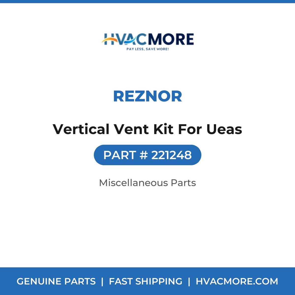 Reznor Vertical Vent Kit For Ueas 221248