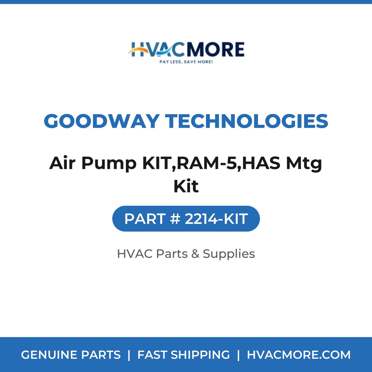 Goodway Technologies Air Pump KIT,RAM-5,HAS Mtg Kit 2214-KIT