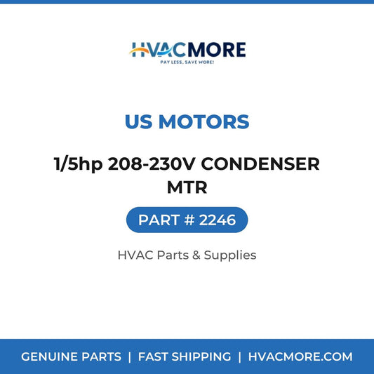 US Motors 1/5hp 208-230V CONDENSER MTR 2246