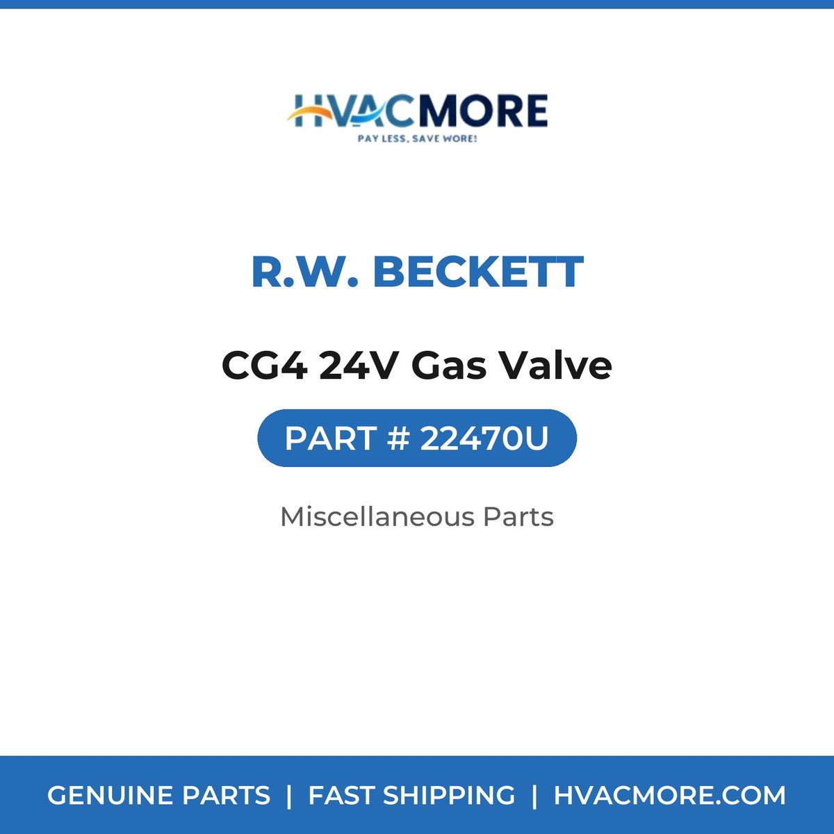 R.W. Beckett CG4 24V Gas Valve 22470U