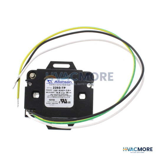 Allanson 6kV Elec. Ind. Gas Ignitor (Mt. Tabs W/ Primary Plug Set W/ Pigtails), 120V 2260-TP