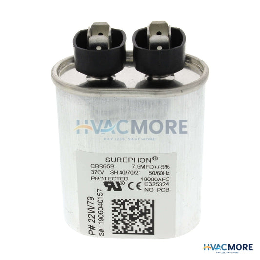 Lennox 7.5 MFD Oval Capacitor (370V) 22W79