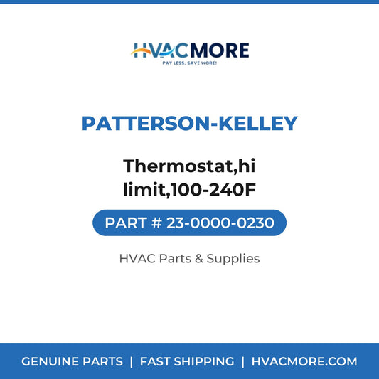 Patterson-Kelley Thermostat,hi limit,100-240F 23-0000-0230