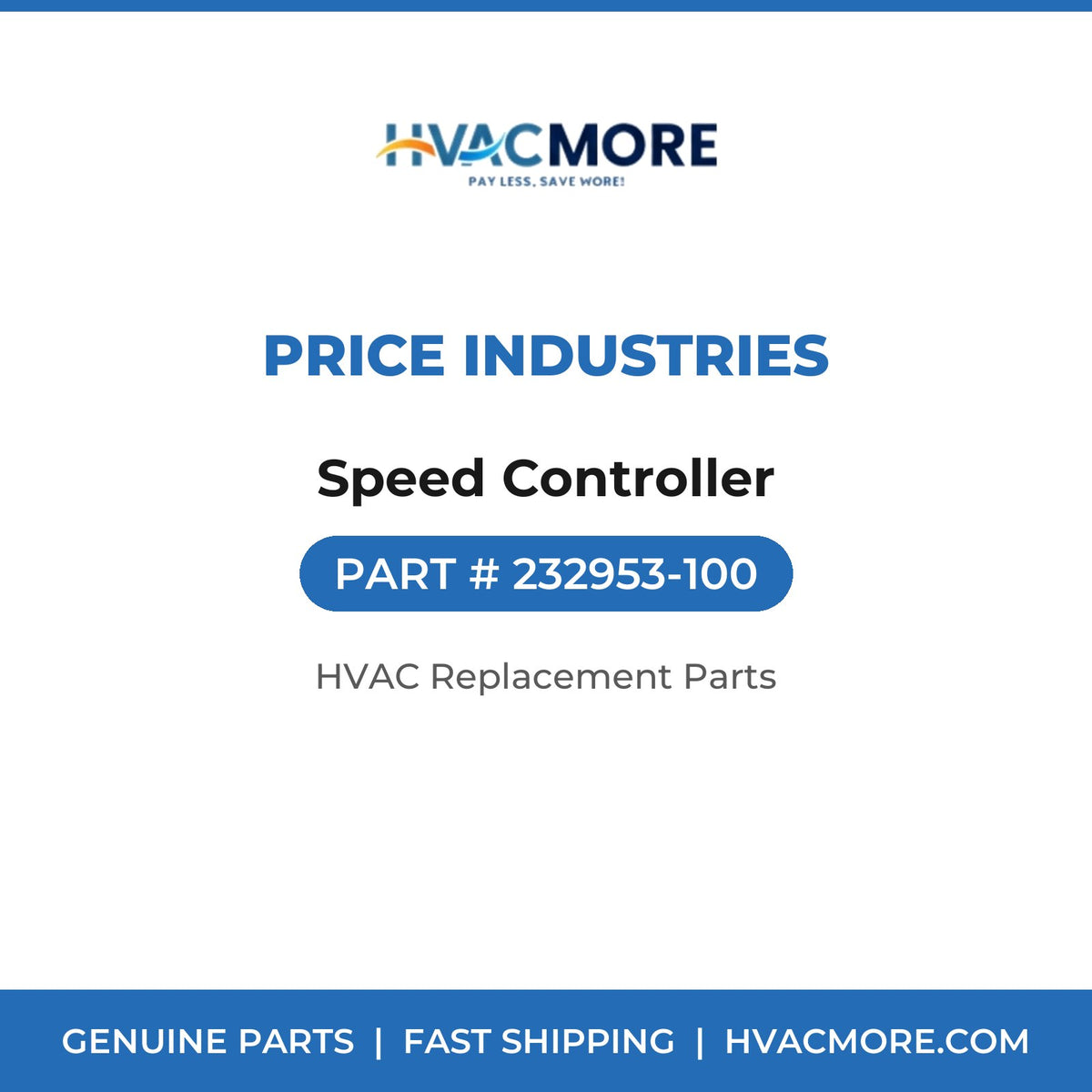Price Industries Speed Controller 232953-100