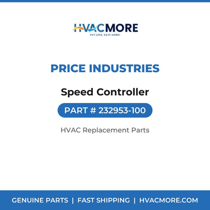Price Industries Speed Controller 232953-100