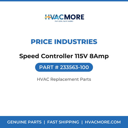 Price Industries Speed Controller 115V 8Amp 233563-100