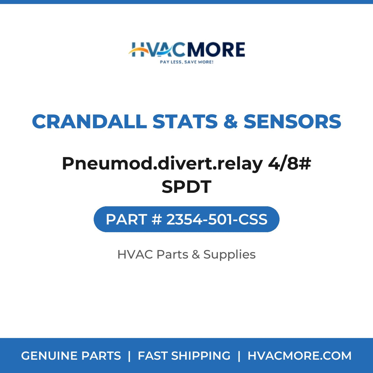 Crandall Stats & Sensors Pneumod.divert.relay 4/8# SPDT 2354-501-CSS