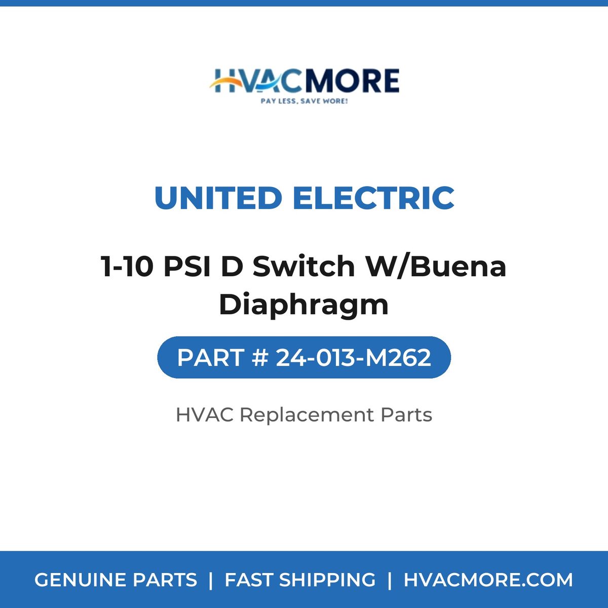 United Electric 1-10 PSI D Switch W/Buena Diaphragm 24-013-M262