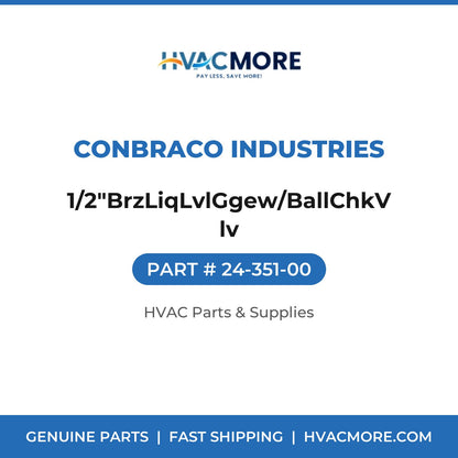 Conbraco Industries 1/2"BrzLiqLvlGgew/BallChkVlv 24-351-00