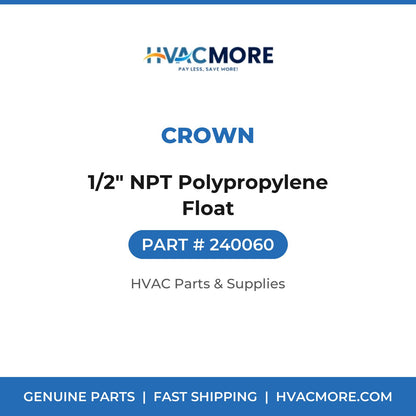 Crown 1/2" NPT Polypropylene Float 240060