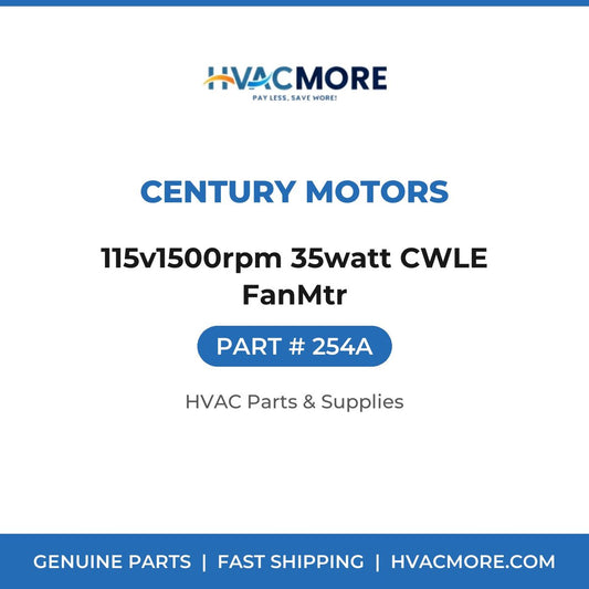 Century Motors 115v1500rpm 35watt CWLE FanMtr 254A