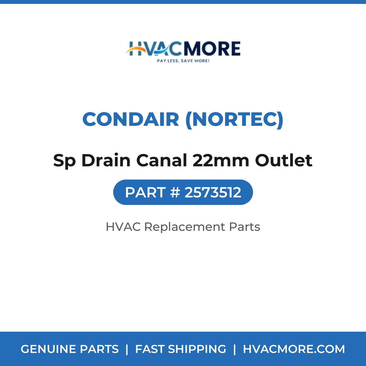 Condair (Nortec) Sp Drain Canal 22mm Outlet 2573512